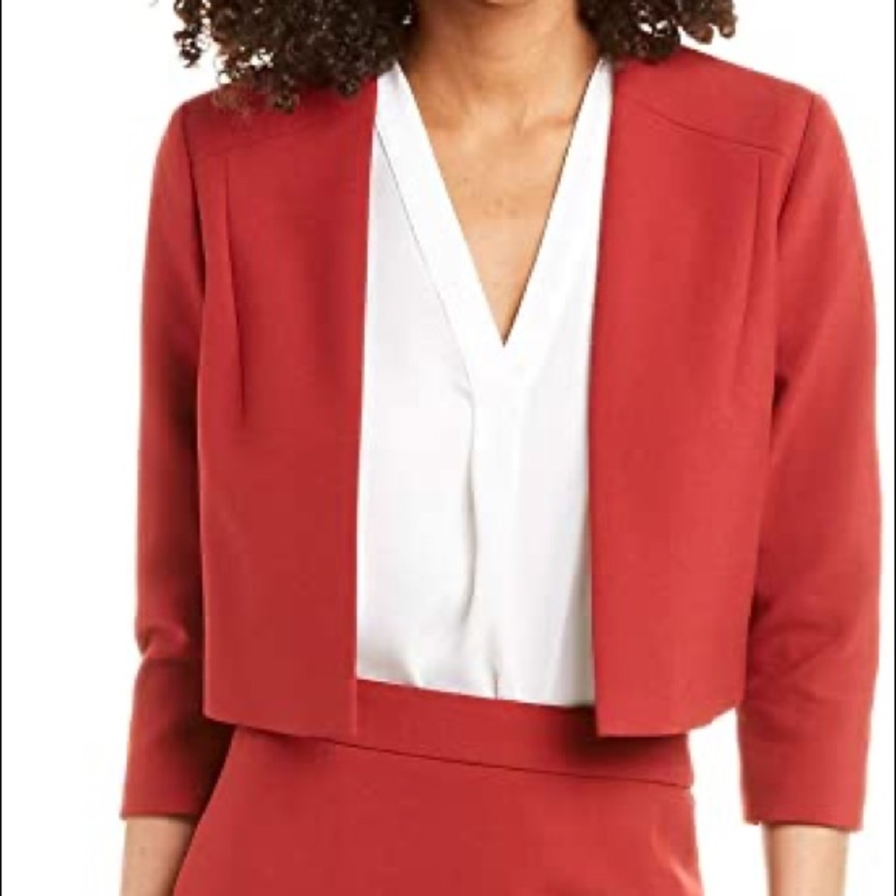 Hugo Boss Red Crop 3/4 Sleeve Blazer US 6